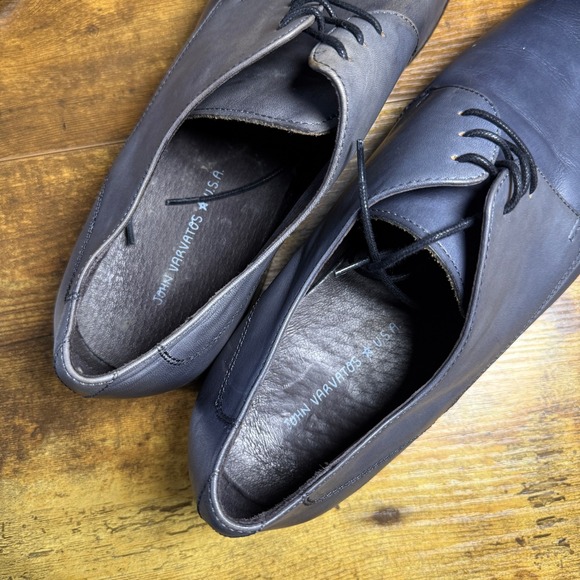 John Varvatos Fleetwood Derby Blue Grey Leather‎ Shoes Mens 12M F1159V1B main image 5